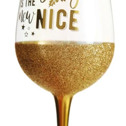 Personanlised Naughty is the New Nice Christmas Wine Glass Christmas Wine Glasses And Mugs|