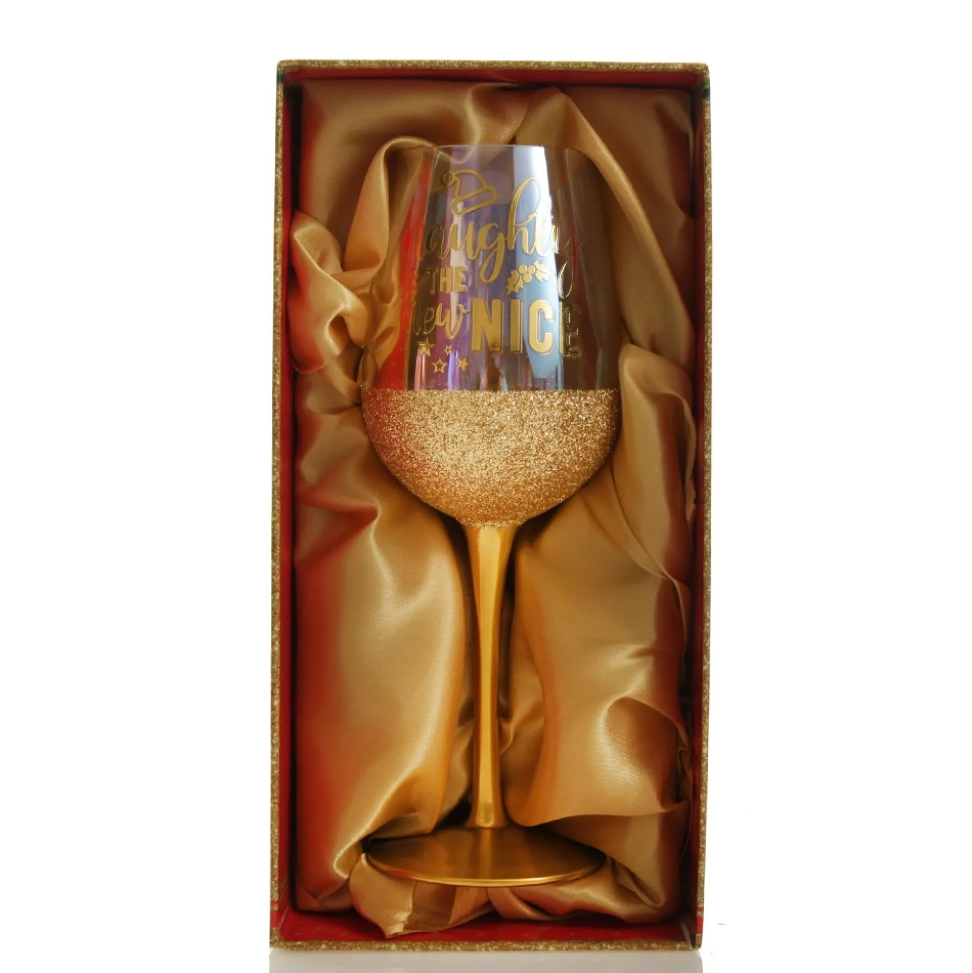 Personanlised Naughty is the New Nice Christmas Wine Glass Christmas Wine Glasses And Mugs|