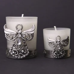 Pewter Angel Tea Light Christmas Candles And Scents|