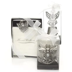 Pewter Angel Tea Light Christmas Candles And Scents|