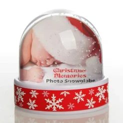Photo Snow Dome - Red Snowflakes Christmas Snowglobes|