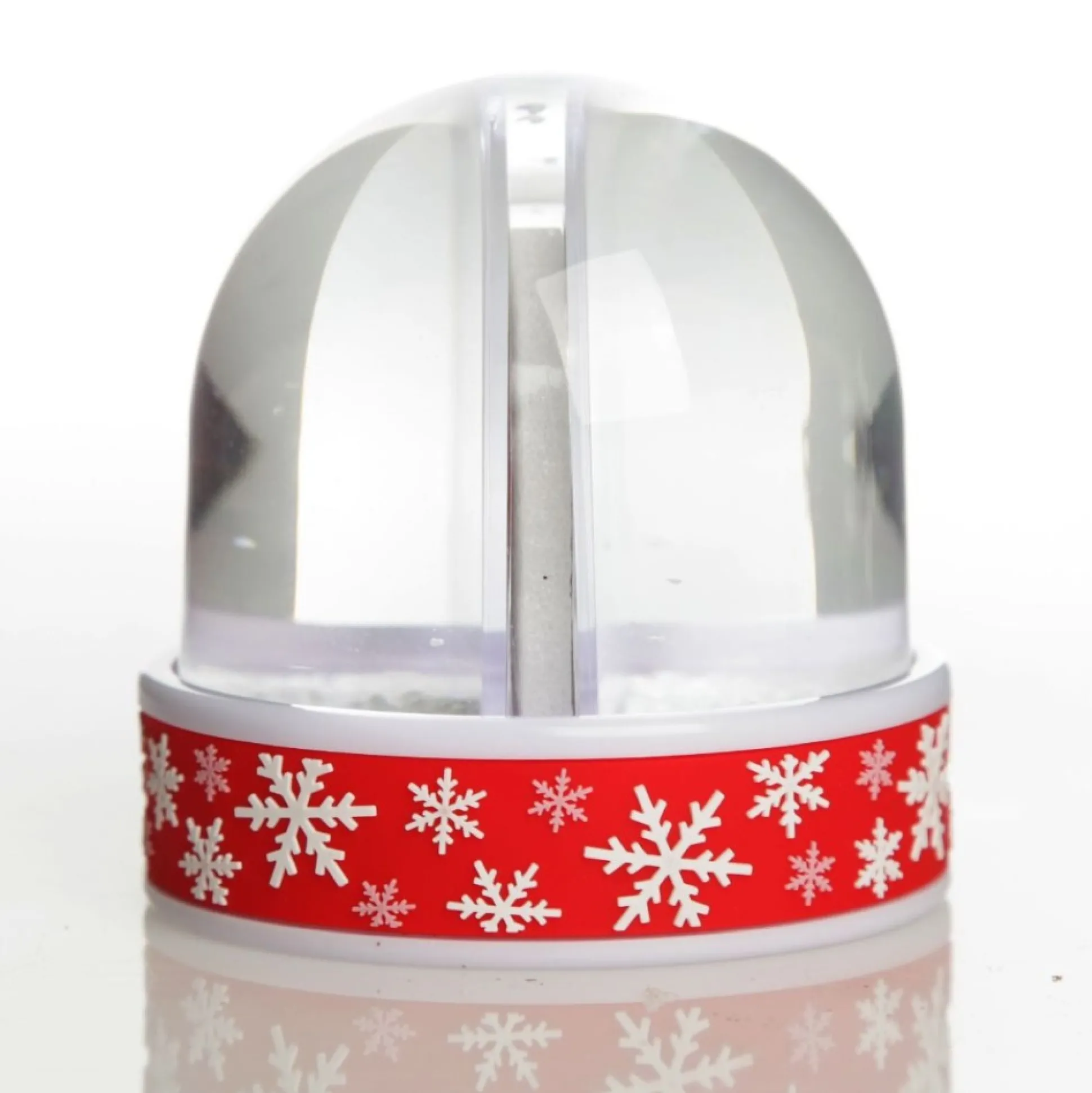 Photo Snow Dome - Red Snowflakes Christmas Snowglobes|