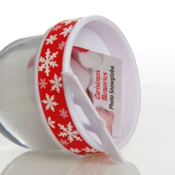 Photo Snow Dome - Red Snowflakes Christmas Snowglobes|