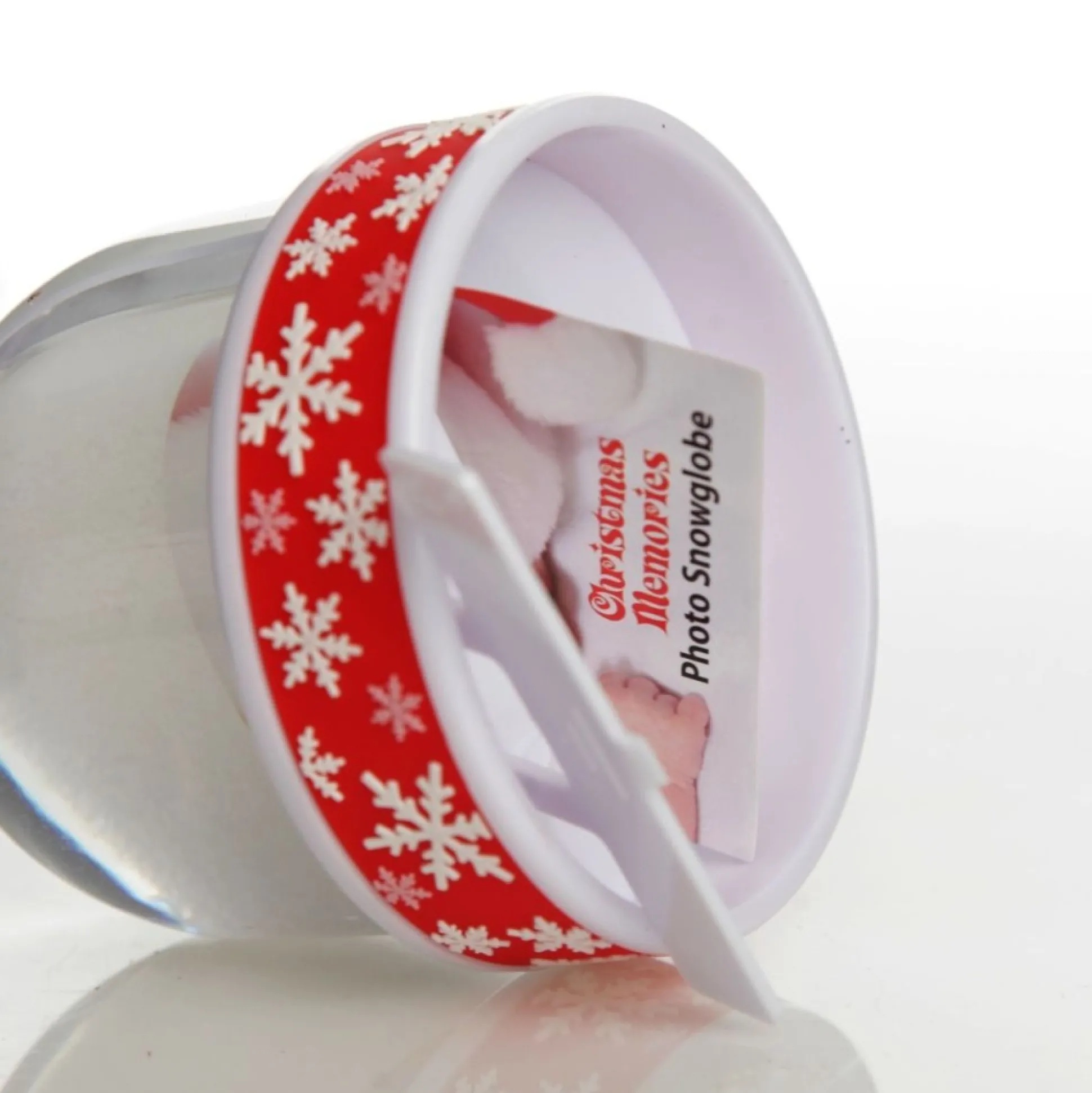 Photo Snow Dome - Red Snowflakes Christmas Snowglobes|