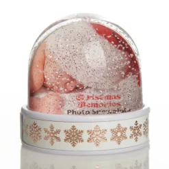 Photo Snow Dome - Rose Gold Snowflakes Christmas Snowglobes|