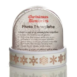 Photo Snow Dome - Rose Gold Snowflakes Christmas Snowglobes|