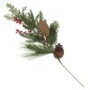 Pinecone and Red Berry Mixed Leaf Christmas Spray Christmas Sprays|