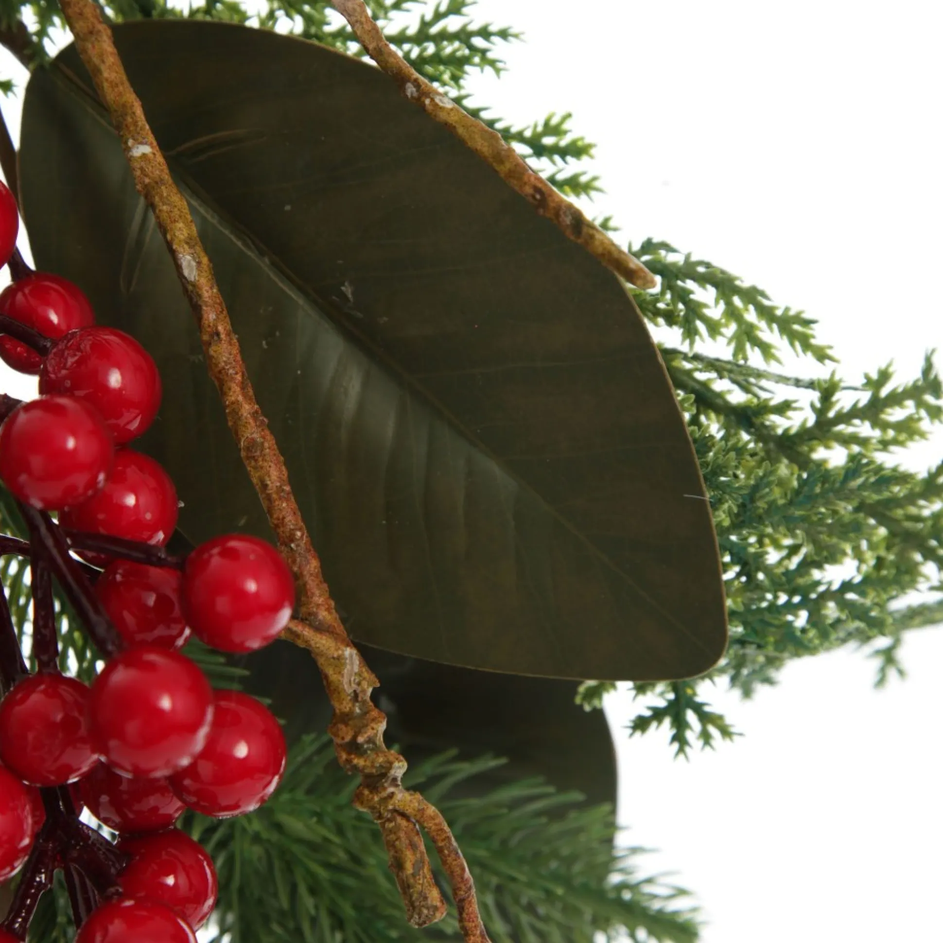 Pinecone and Red Berry Mixed Leaf Christmas Spray Christmas Sprays|