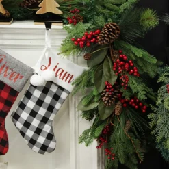 Pinecone and Red Berry Mixed Leaf Christmas Teardrop Swag Christmas Wreaths|