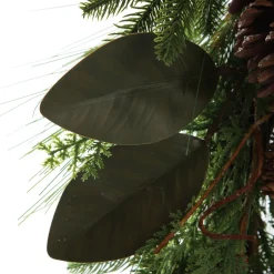 Pinecone and Red Berry Mixed Leaf Christmas Teardrop Swag Christmas Wreaths|