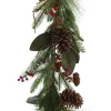 Pinecone and Red Berry Mixed Leaf Christmas Garland Christmas Garlands|
