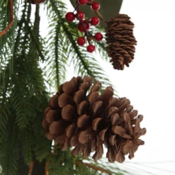 Pinecone and Red Berry Mixed Leaf Christmas Garland Christmas Garlands|