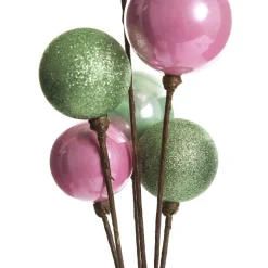 Pink and Mint Christmas Bauble Cluster Pick Christmas Tree Picks|