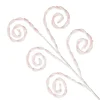 Pink and White Chenille Stick Candy Cane Christmas Pick Christmas Tree Picks|