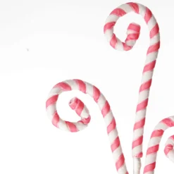Pink and White Velvet Candy Cane Pick Christmas Tree Picks|