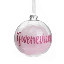 Pink Baby's First Christmas Teddy Gift Pack Glass Baubles|