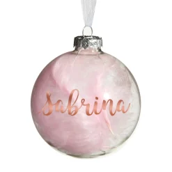 Pink Baby's First Christmas Teddy Gift Pack Glass Baubles|