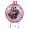 Pink Christmas Bear with Tree Bauble Personalised Baubles|