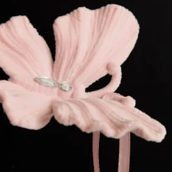 Pink Flocked Butterfly Tree Decoration Butterflies And Birds|