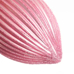 Pink Glass Ribbed Teardrop Christmas Bauble Decorative Christmas Baubles|