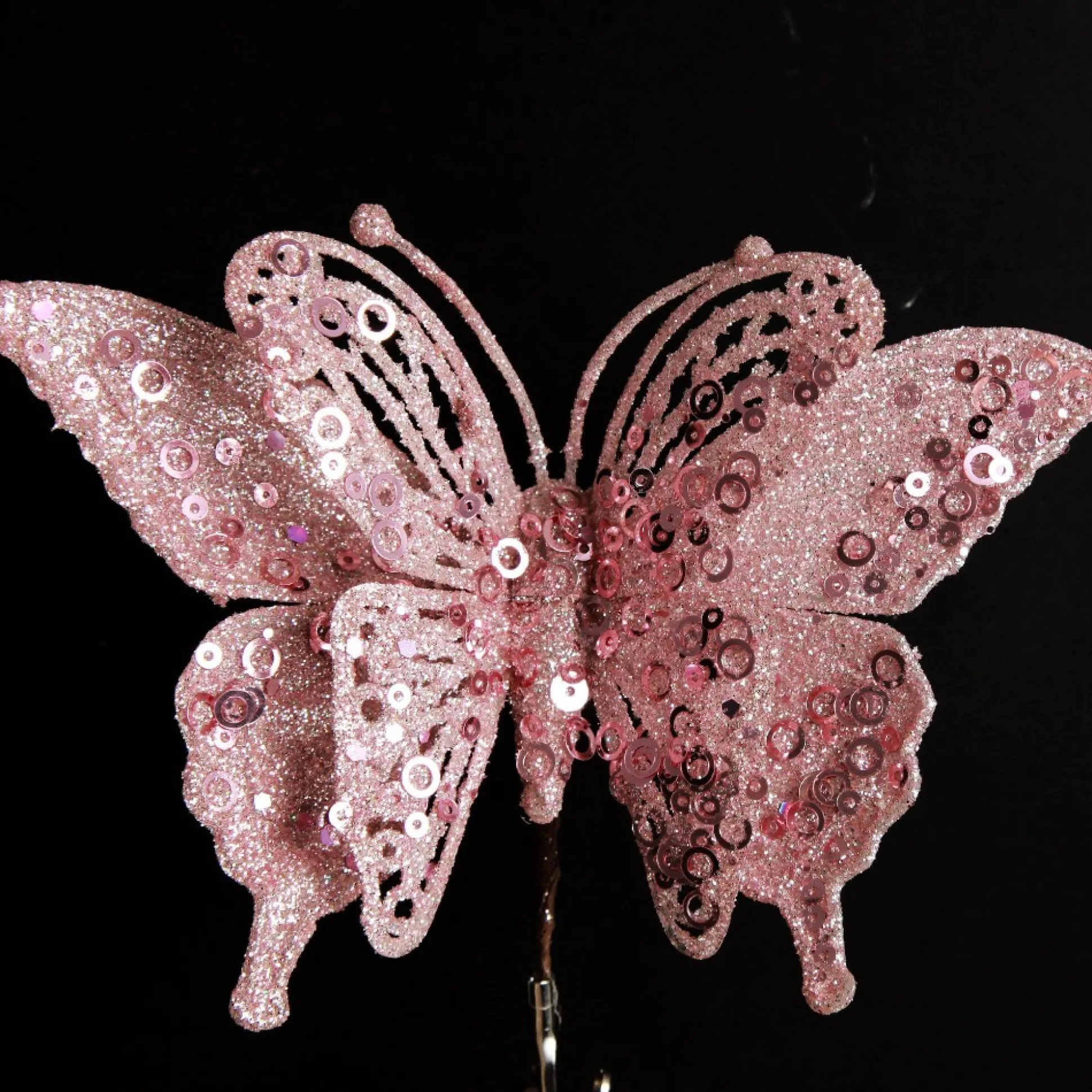 Pink Glitter and Sequin Butterfly Clip Butterflies And Birds|