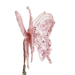 Pink Glitter and Sequin Butterfly Clip Butterflies And Birds|