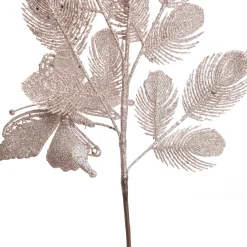 Pink Glitter Feathers with Butterfly Spray Pick Christmas Sprays|