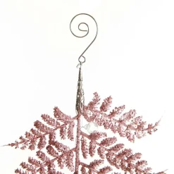 Pink Glitter Fern and Pearl Christmas Tree Decoration Christmas Tree Decorations|