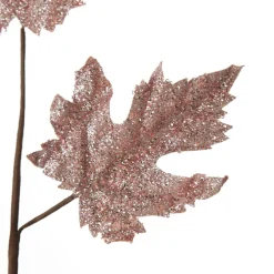 Pink Glitter Maple Leaf Spray Christmas Sprays|