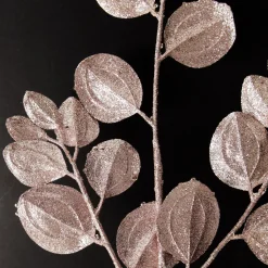 Pink Glitter Round Leaf Spray Christmas Sprays|