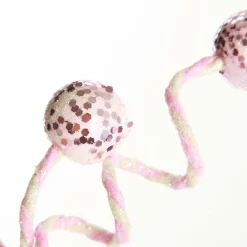 Pink Glitter Spiral Ball Pick Christmas Tree Picks|