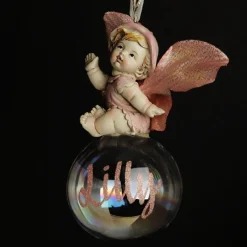 Pink Gumnut Baby Personalised Christmas Bauble Personalised Baubles|