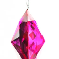 Pink Octagonal Cut Gem Christmas Hanging Decoration Christmas Tree Decorations|