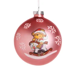 Pink Rocking Horse Christmas Bauble Personalised Baubles|