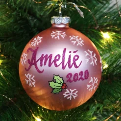 Pink Rocking Horse Christmas Bauble Personalised Baubles|