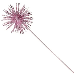 Pink Starburst Sparkle Pick Christmas Tree Picks|
