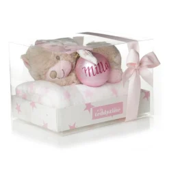 Pink Teddy with Blanket and Bauble Gift Pack Bauble Value Packs|