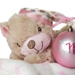Pink Teddy with Blanket and Bauble Gift Pack Bauble Value Packs|