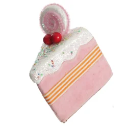 Pink Velvet Cake Slice with Frosting and Sprinkles Tree Decoration Christmas Tree Decorations|