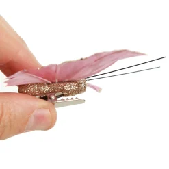 Pink with Purple Sequins Butterfly Clip Butterflies And Birds|