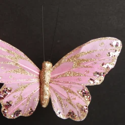 Pink with Purple Sequins Butterfly Clip Butterflies And Birds|