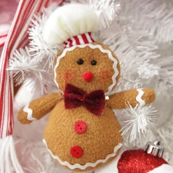 Plush Gingerbread with Chef Hat Tree Decoration Christmas Tree Decorations|