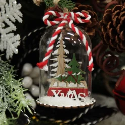 Plywood Combi Dome Hanging Decoration Christmas Tree Decorations|