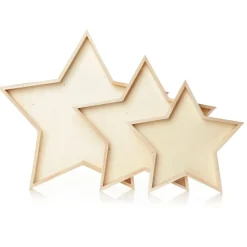 Plywood Craft Star Tray - Set of 3 Christmas Craft Supplies|