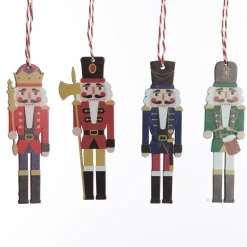 Plywood Nutcracker Tree Decorations - Box Set of 12 Christmas Tree Decorations|