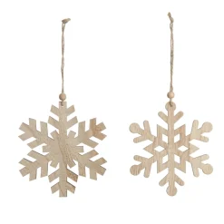 Plywood Snowflake Tree Decorations - Set of 2 Snowflakes And Stars|