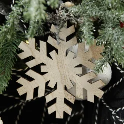 Plywood Snowflake Tree Decorations - Set of 2 Snowflakes And Stars|