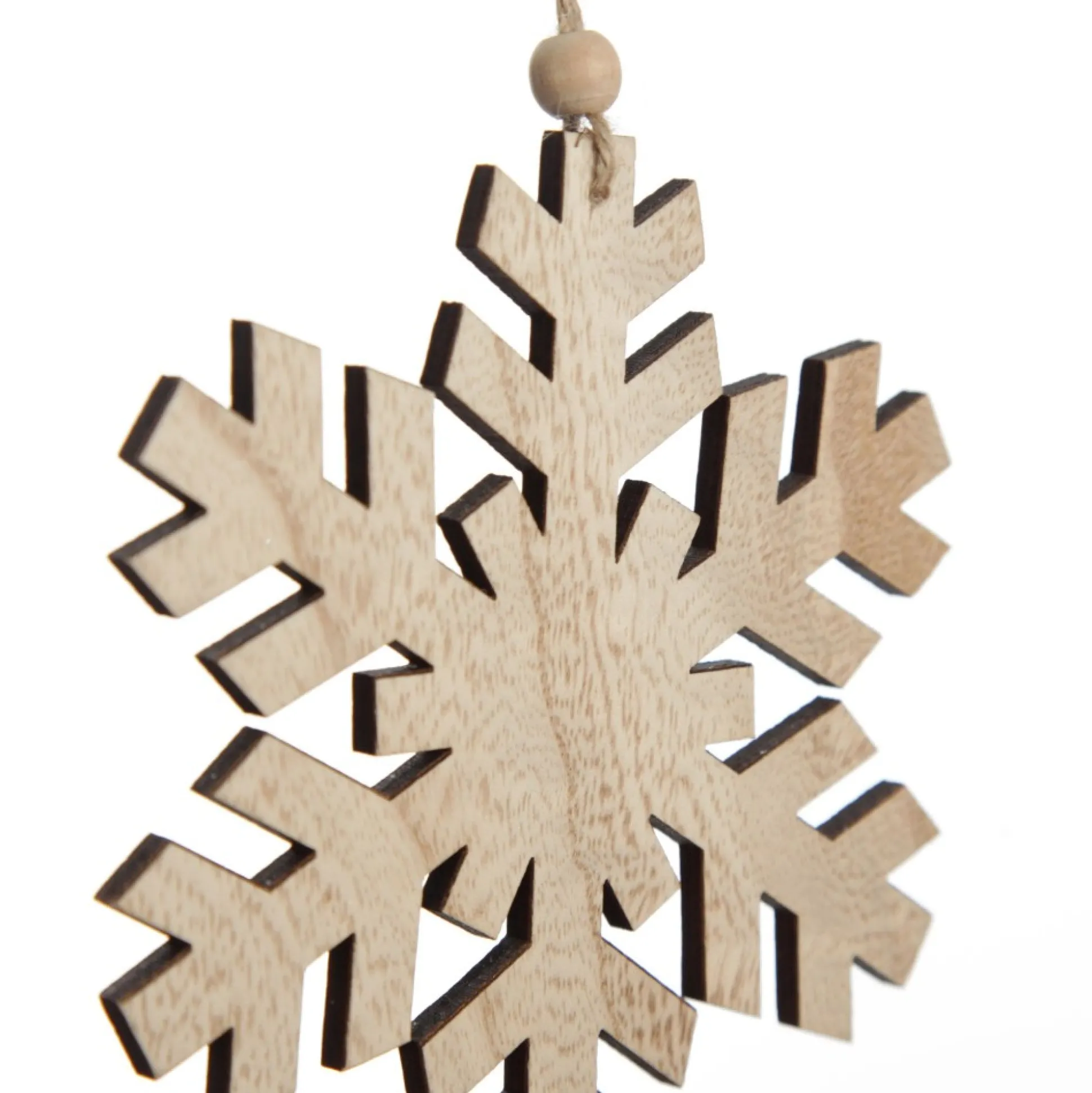 Plywood Snowflake Tree Decorations - Set of 2 Snowflakes And Stars|