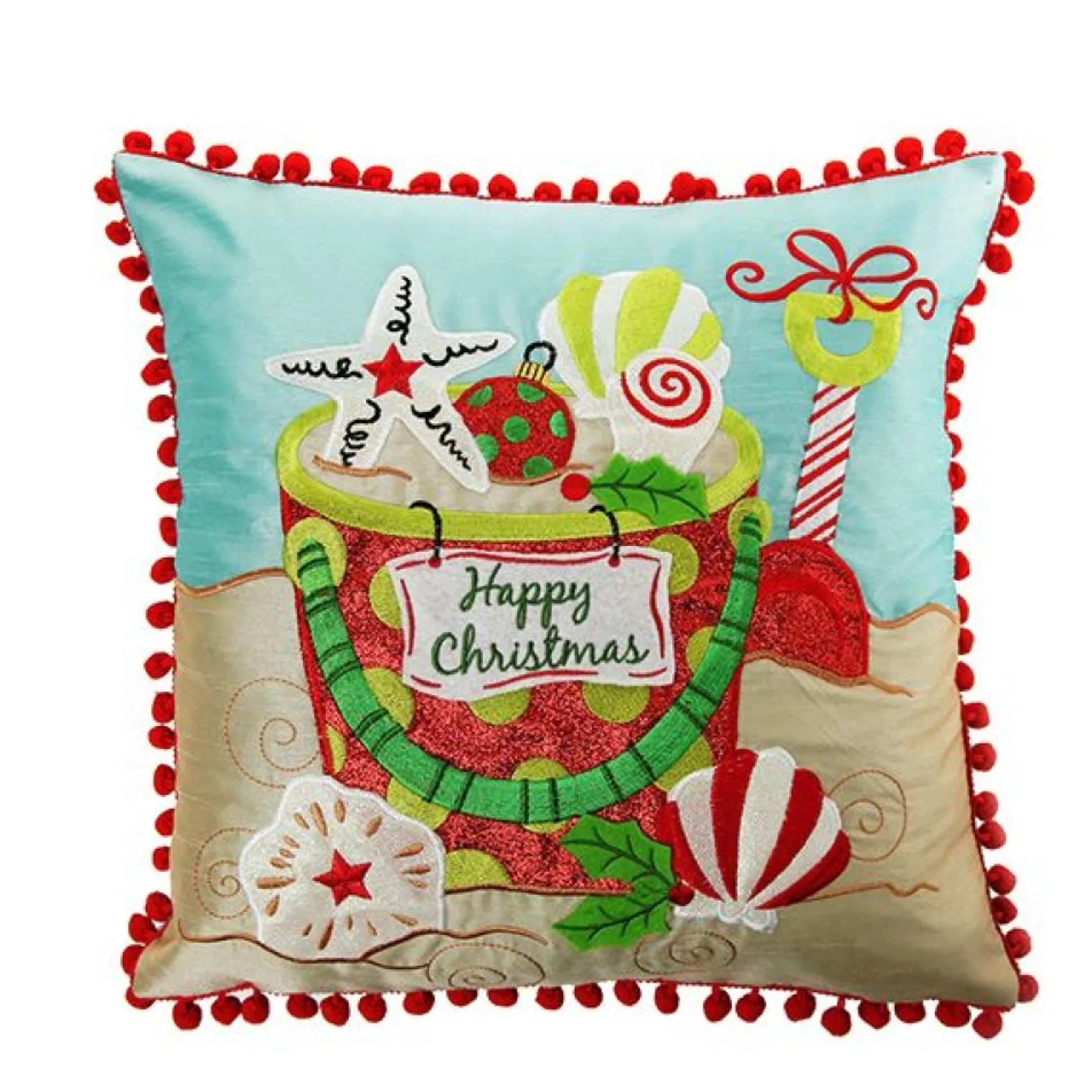 Pom Pom Beach Christmas Cushion Cover Christmas Cushions|