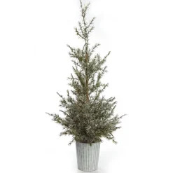 Potted Christmas Pine Tree with Snowy Top Table Top Christmas Trees|